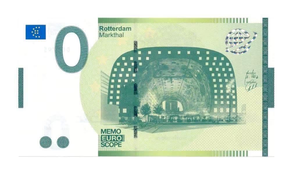 0 Euro biljet Rotterdam Markthal, Postzegels en Munten, Bankbiljetten | Nederland, Los biljet, Euro's, Ophalen