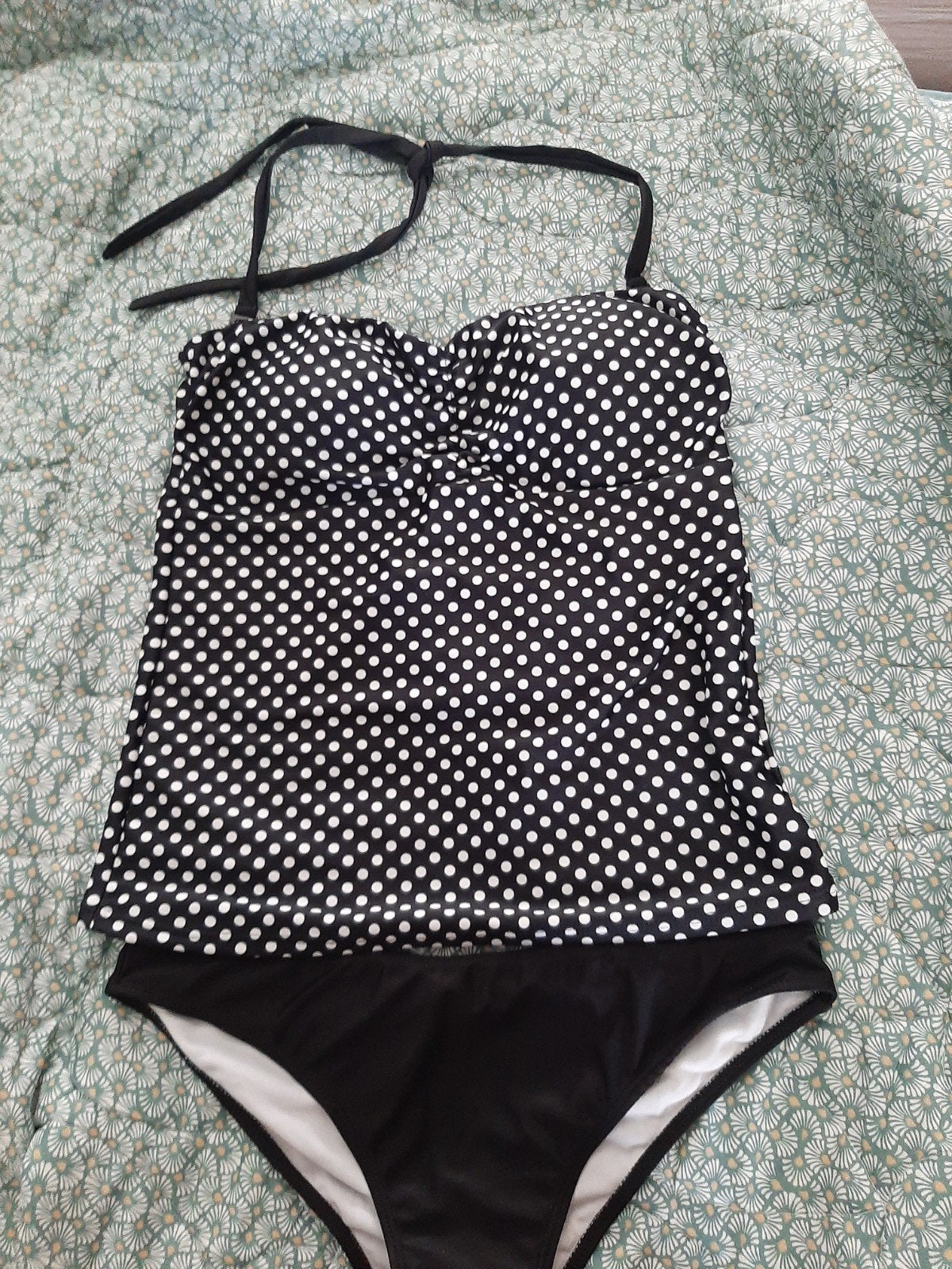 Hema tankini maat 40 - Zwart met witte stippen, Overige typen, Zwart, Ophalen of Verzenden, Gedragen