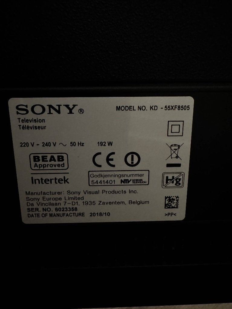 Sony Bravia KD-55XF8505 – 55" 4K Smart TV, Audio, Tv en Foto, Televisies, Ophalen, Zo goed als nieuw, 100 Hz, 4k (UHD)