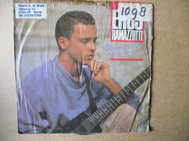s4104 eros ramazzotti - ma che bello questo amore, Cd's en Dvd's, Vinyl Singles, Ophalen, Gebruikt, Overige genres, 7 inch