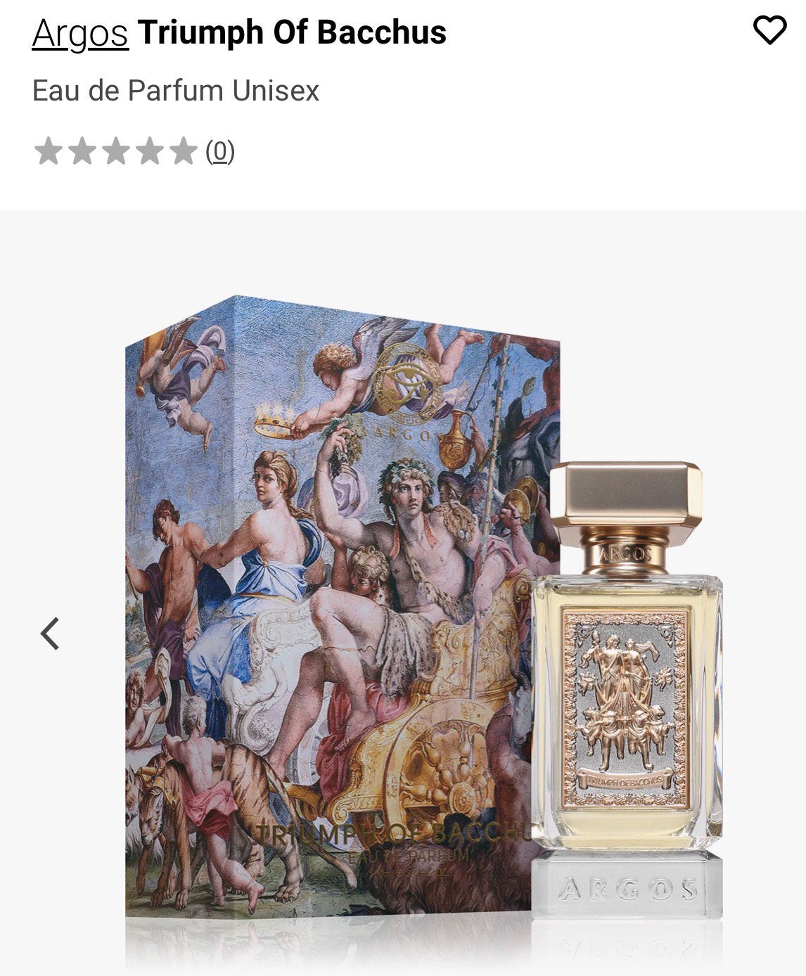 Argos Triumph of Bacchus edp 100 ml, Sieraden, Tassen en Uiterlijk, Uiterlijk | Parfum, Ophalen of Verzenden, Nieuw