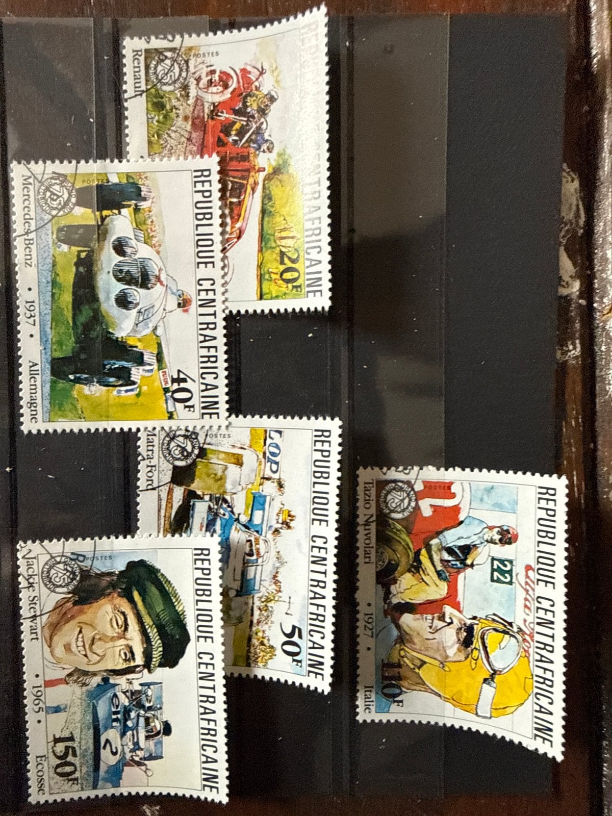 Postzegels Centraal-Afrikaanse Republiek - Raceauto's, Ophalen of Verzenden, Overige landen, Gestempeld