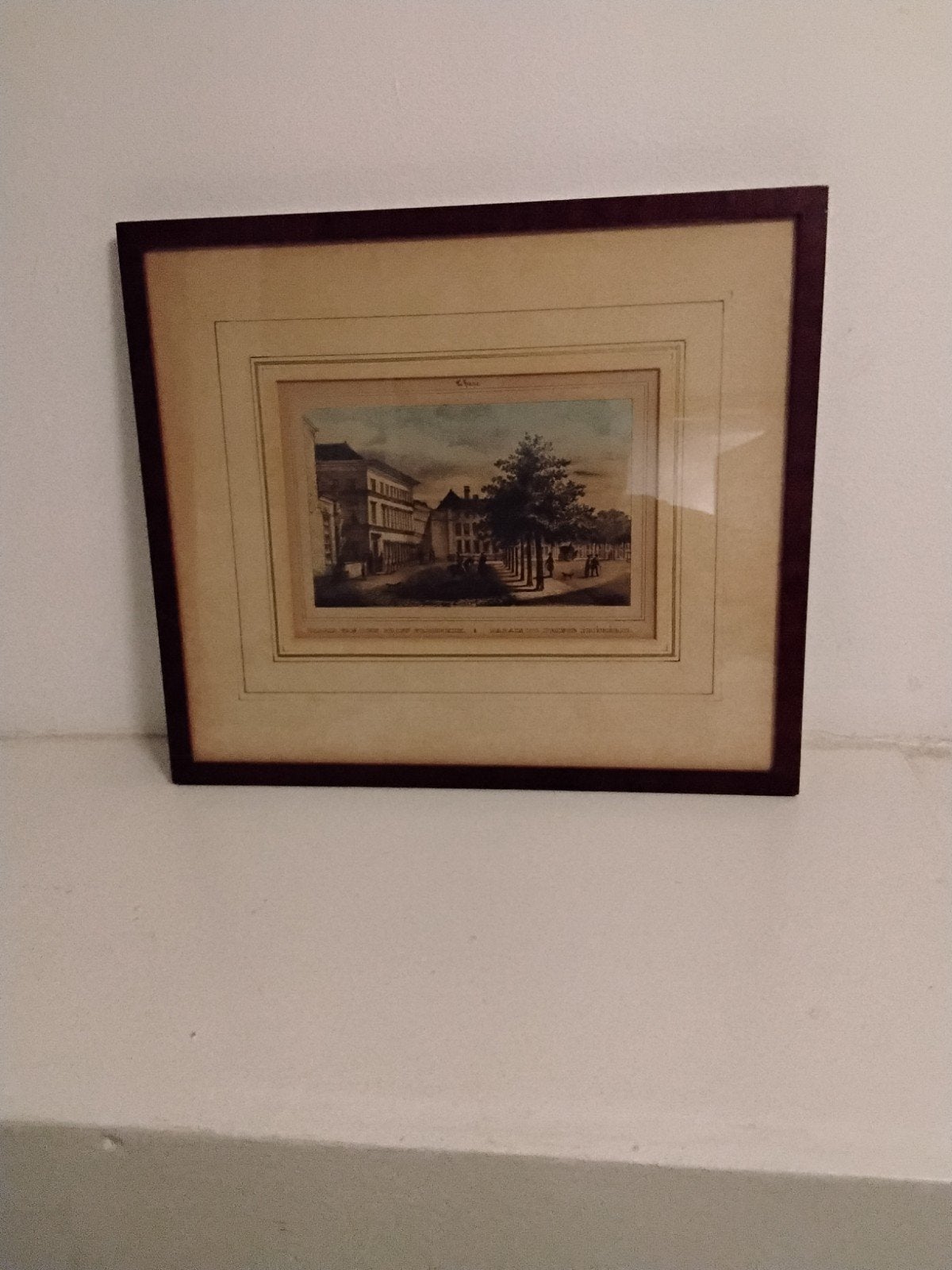 Antieke gravures  Paleis van Prins Frederik, Ingelijst, 1800 - 1899, Stadsgezicht, Ophalen of Verzenden