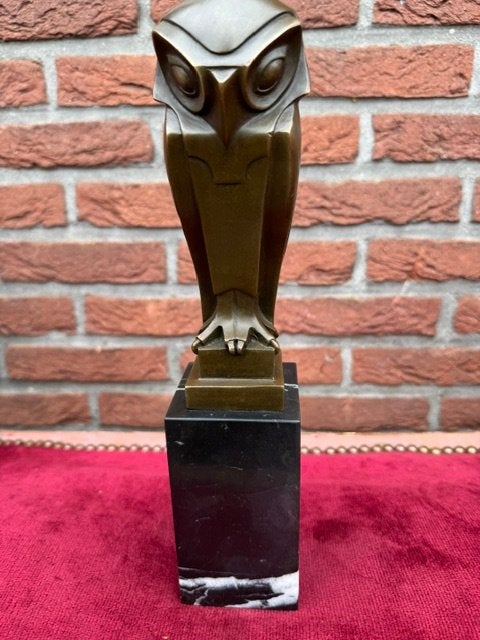 fraai vormgegeven sculptuur, bronzen uil, Ophalen of Verzenden