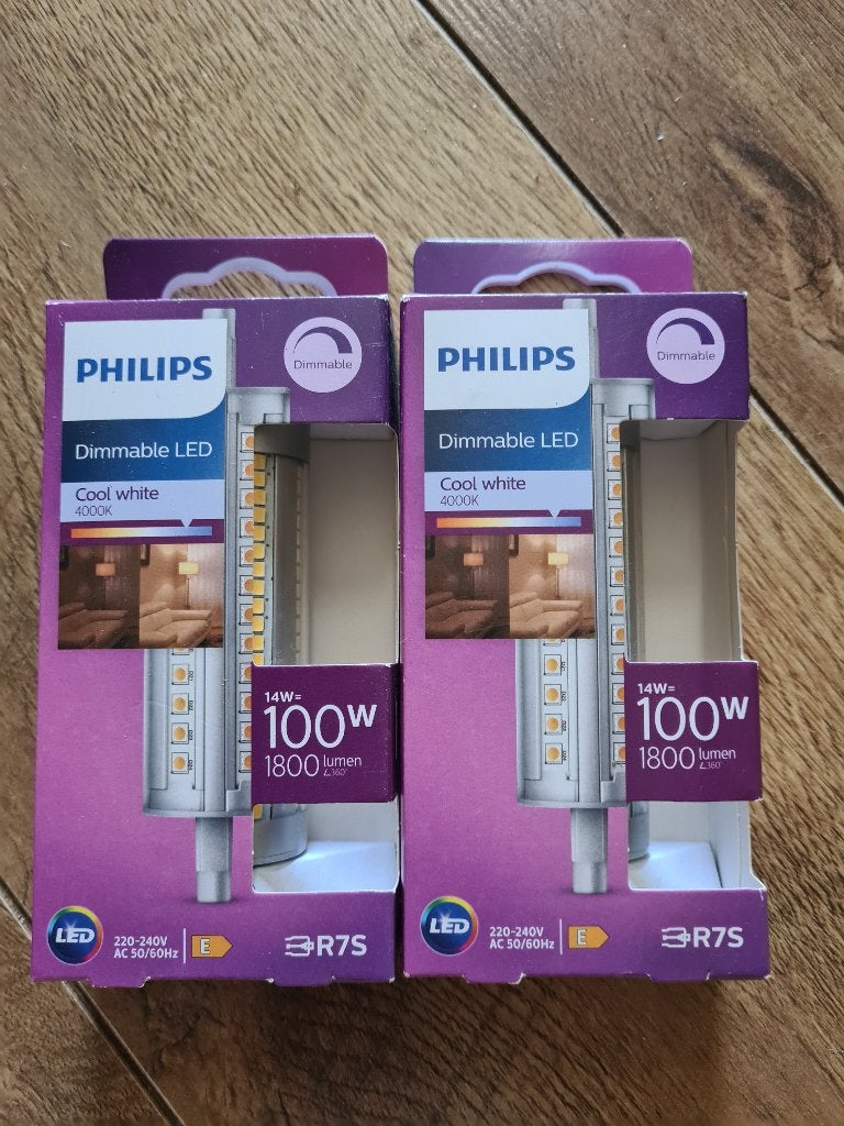 Philips dimbare LED R7S lampen – 14W (100W) Nieuw (2 stuks), Philips, Led-lamp, Dimbaar, Nieuw