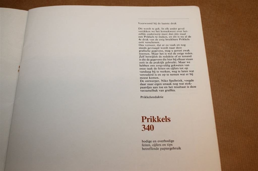 Prikkels 340 — Papierformaten en Grafische Tabellen 1973, Ophalen of Verzenden, Gelezen, Fotografen