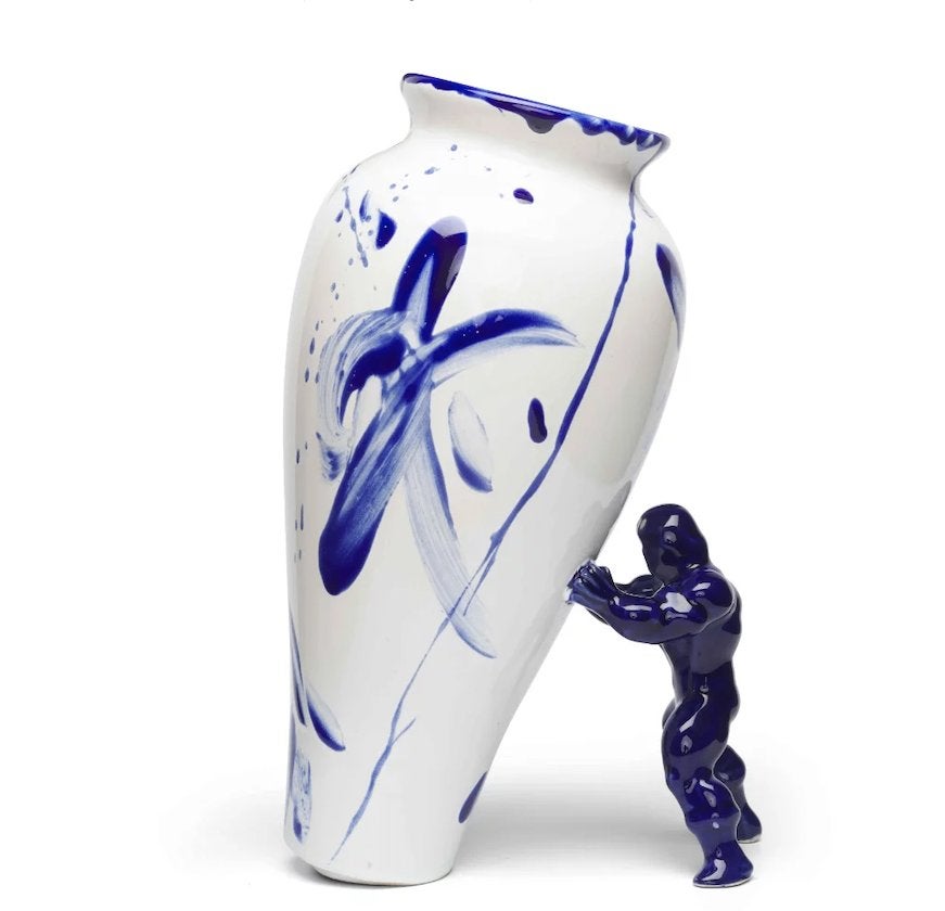 My Superhero vaas van Jasmin Djerzic, Ophalen, Handgemaakt, Blauw, 30 cm