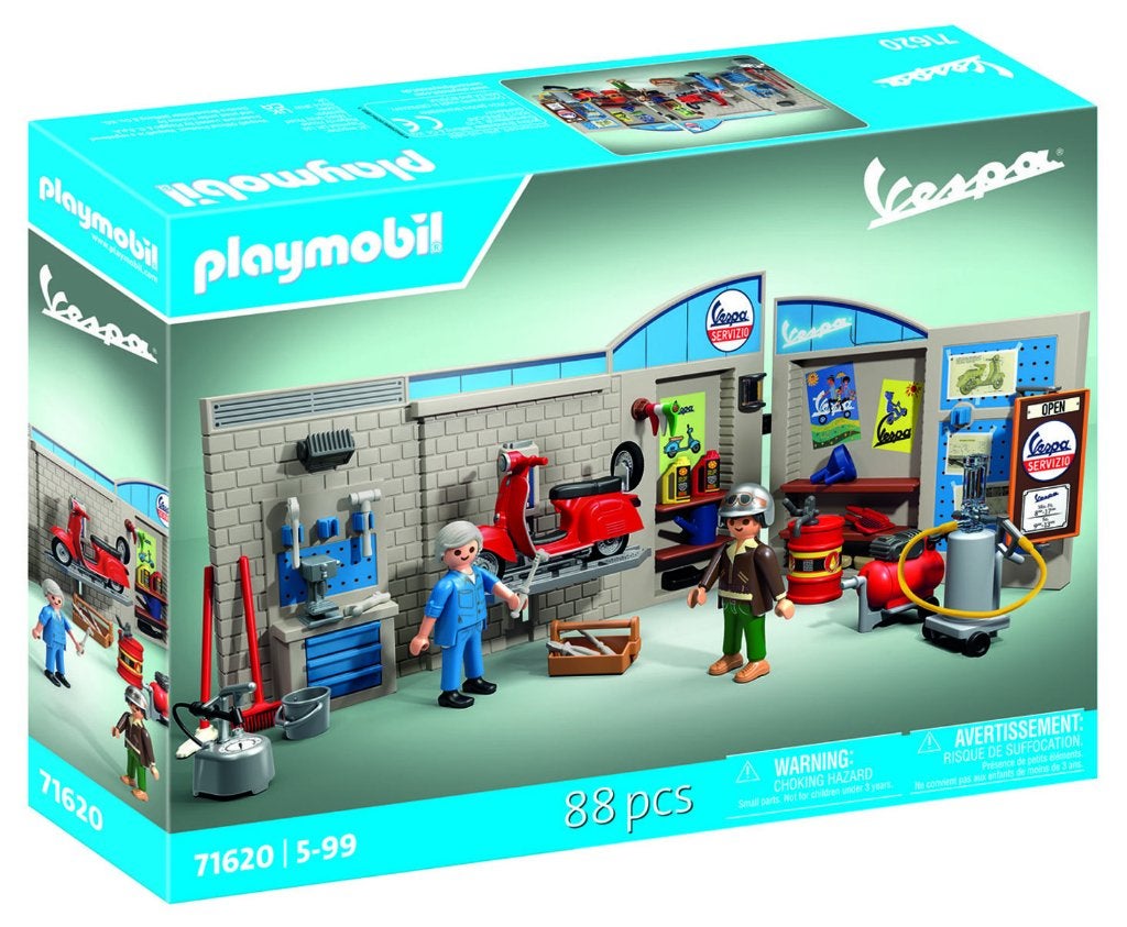 PLAYMOBIL Vespa 71620 Garage met rode Vespa 88 delig, Complete set, Voertuig, Nieuw, Ophalen of Verzenden