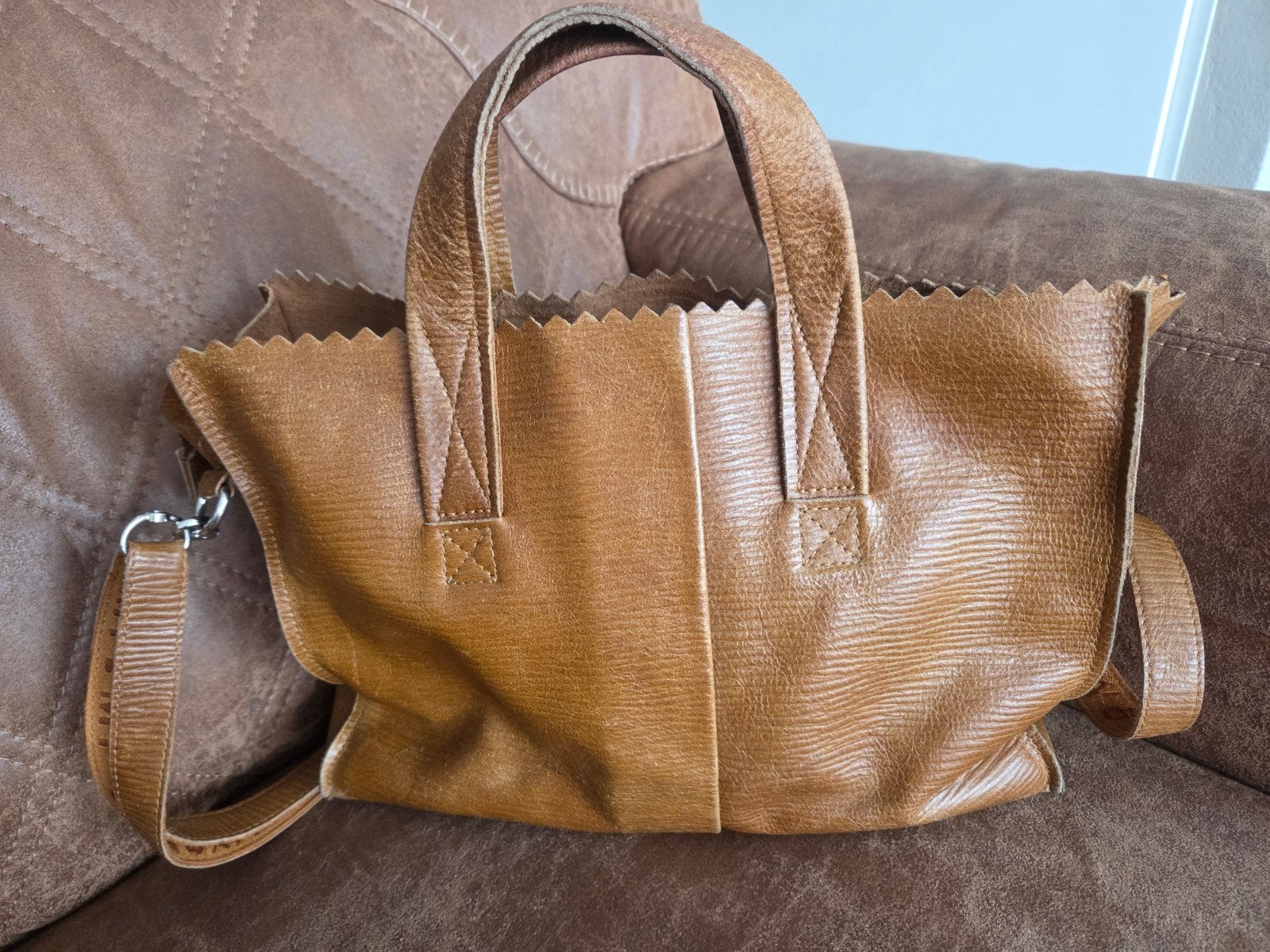 MYOMY Paper Bag Handtas Bruin Leer, Ophalen, Gebruikt, Bruin, Handtas