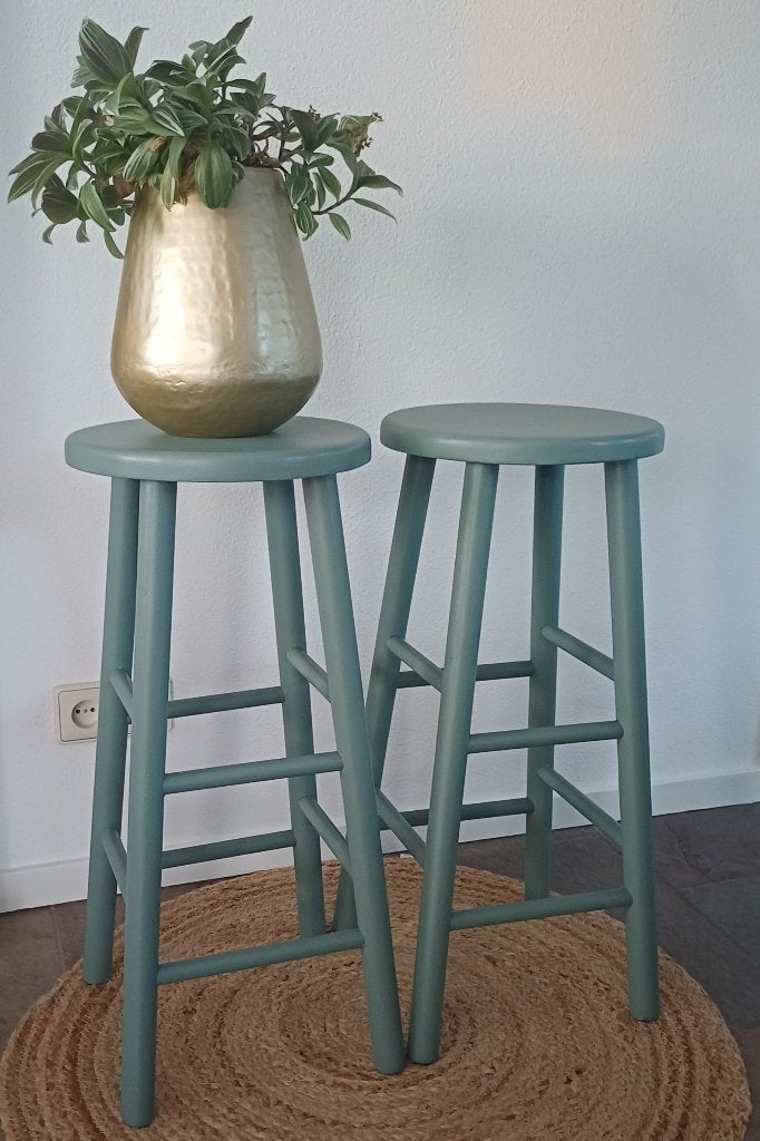 3 vintage bijzettafeltjes, Minder dan 55 cm, Gebruikt, Rond, Ophalen