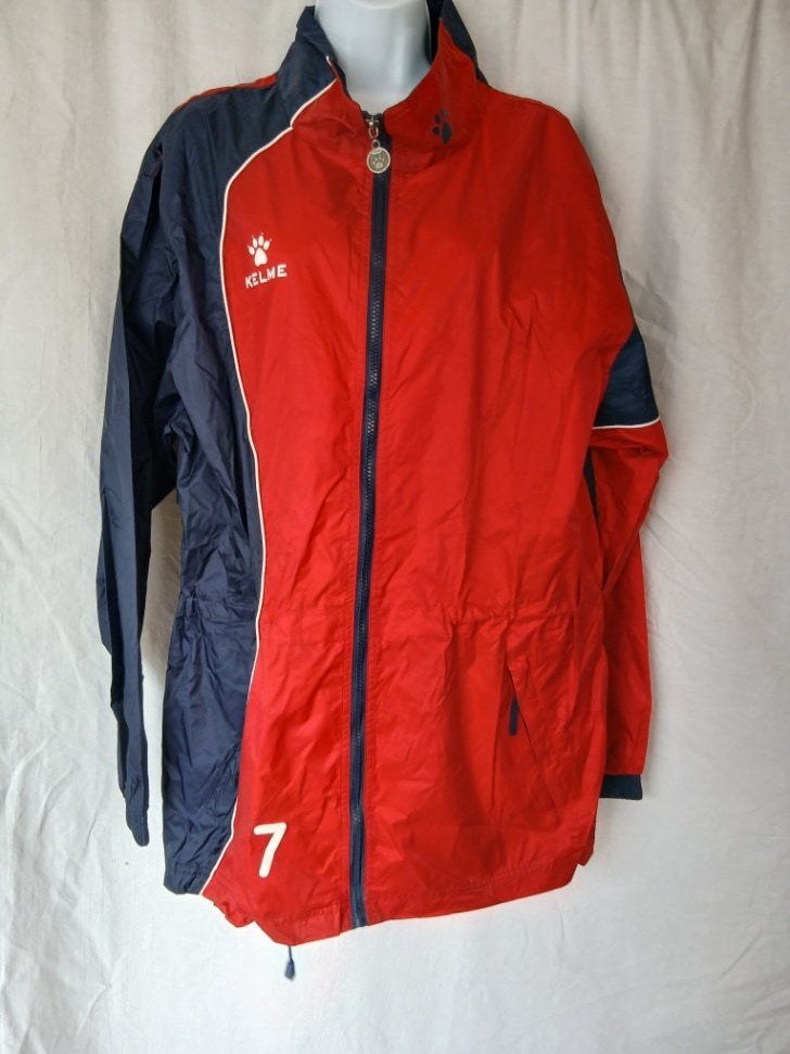 Donkerblauw-rode regenjas mt S merk Kelme, Kleding | Heren, ., Ophalen of Verzenden, Zo goed als nieuw, .