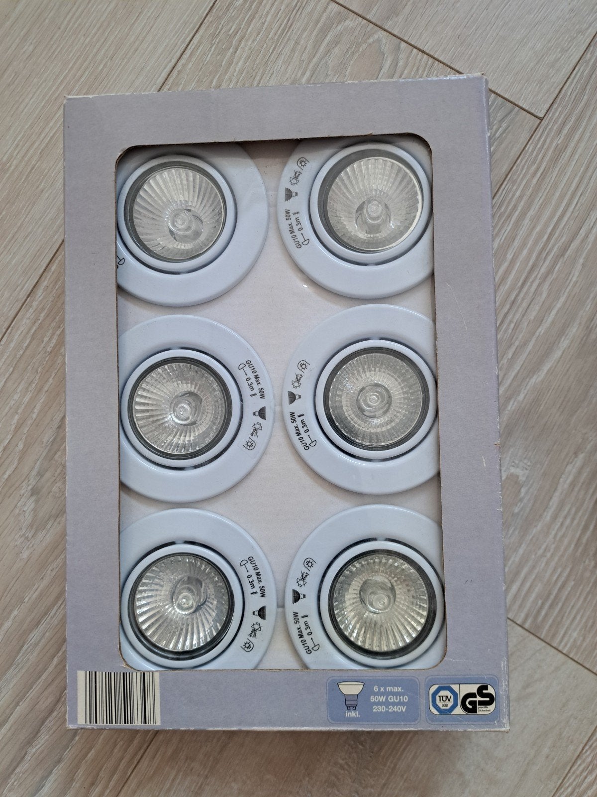 Halogeen inbouwspots set - 6 stuks, wit, GU10 fitting, Ophalen, Halogeen, GU10, Overige merken
