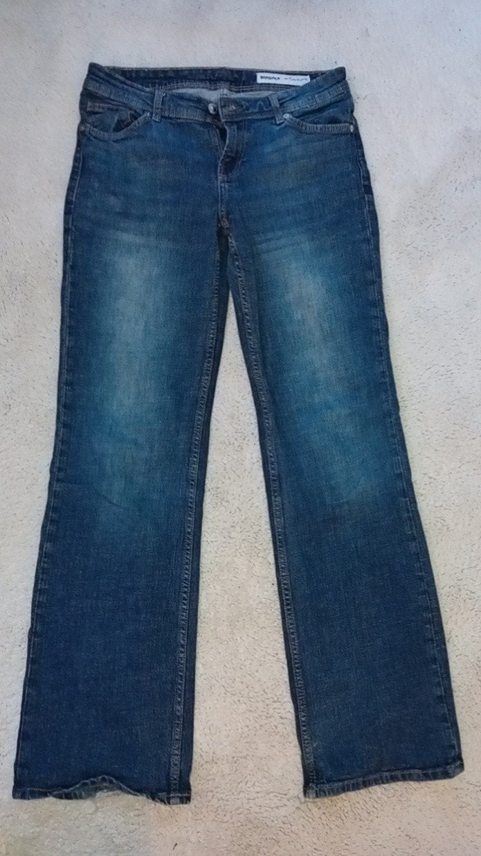 Bershka baggy bootcut broek, Ophalen, Blauw, Bershka, Zo goed als nieuw