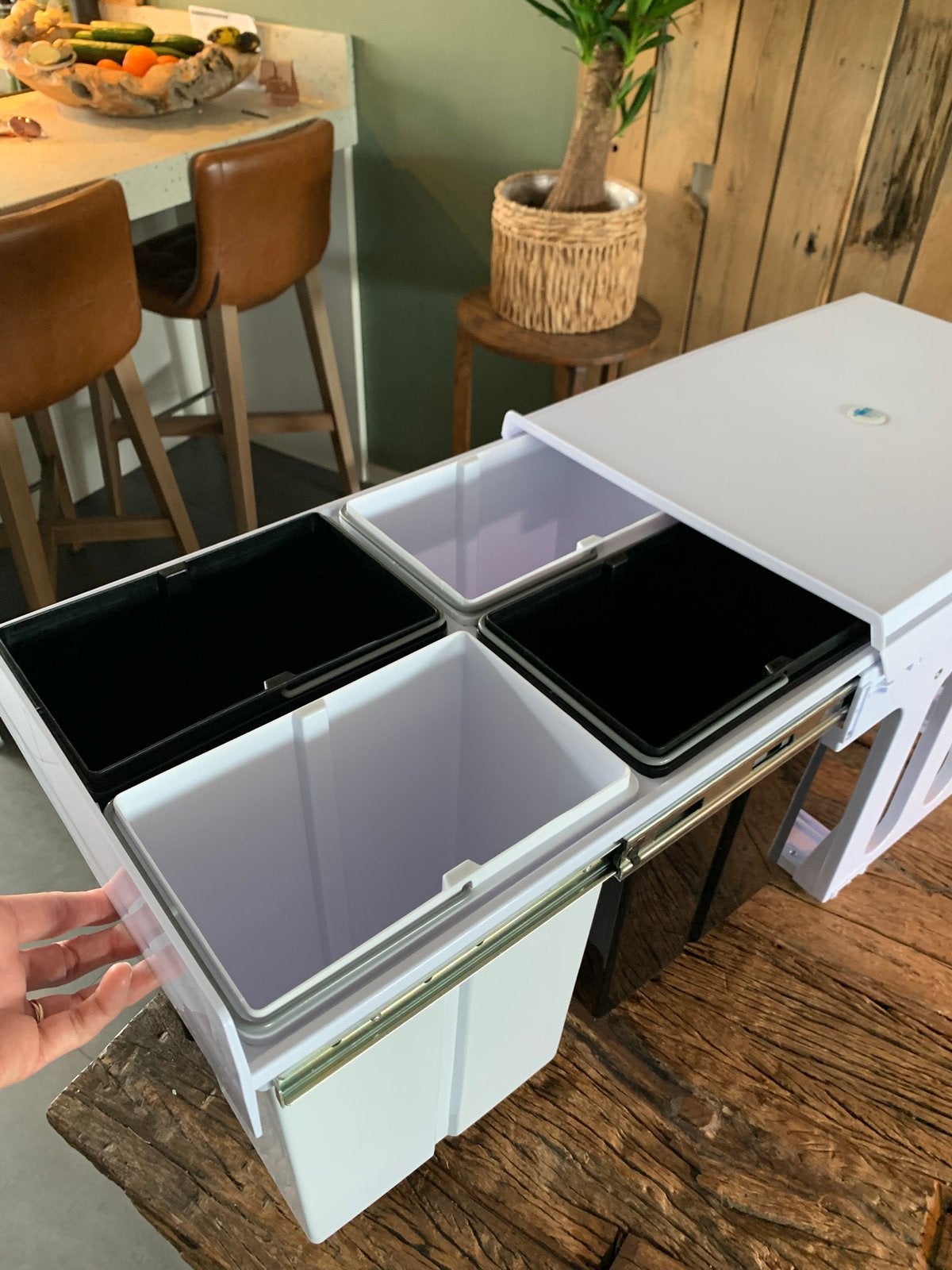Inbouw prullenbak, Huis en Inrichting, Woonaccessoires | Prullenbakken, Ophalen, Nieuw, Kunststof, Minder dan 50 cm