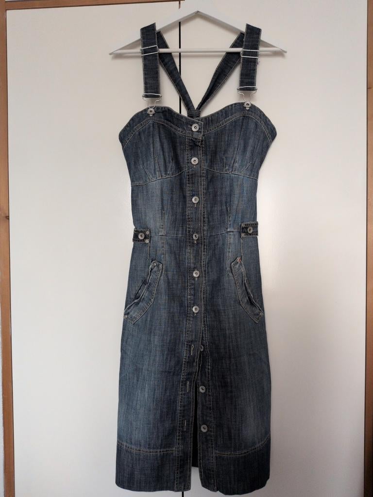 Denim overgooier van 10 feet., Kleding | Dames, Jurken, Ophalen of Verzenden, Maat 38/40 (M), Blauw, Boven de knie