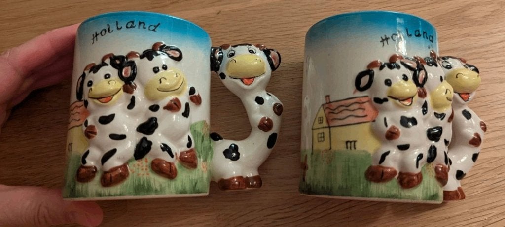 Leuke koeienmokken, Zo goed als nieuw, Overige stijlen, Aardewerk, Mok