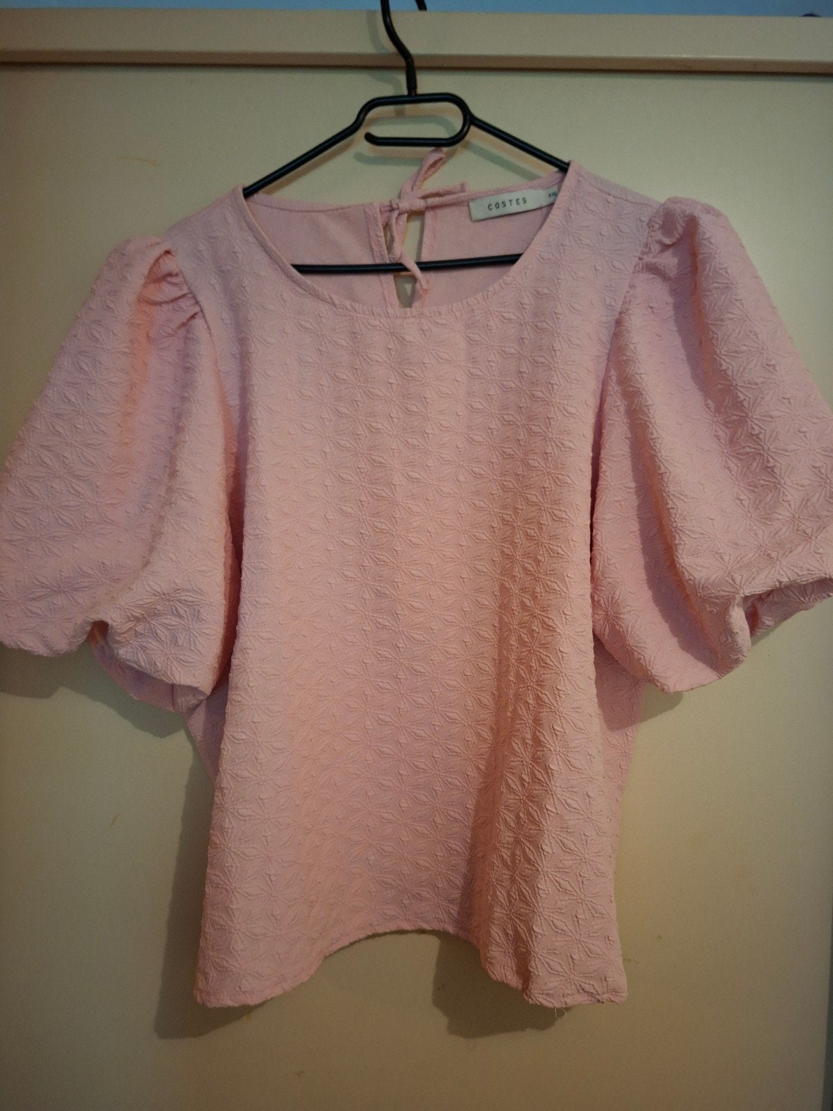 Costes top met pofmouw rose+striksluiting mt xxl, Ophalen of Verzenden, Zo goed als nieuw, Maat 46/48 (XL) of groter, Roze