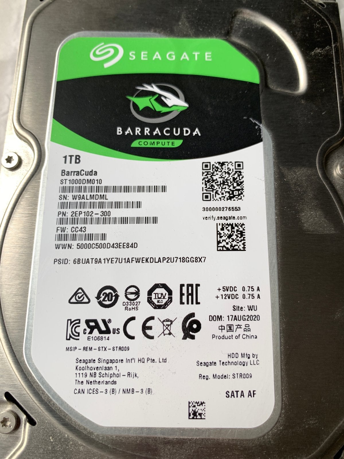 Interne HDD 1TB SATA Harde Schijf, Computers en Software, Harde schijven, Intern, Gebruikt, Server, Ophalen of Verzenden