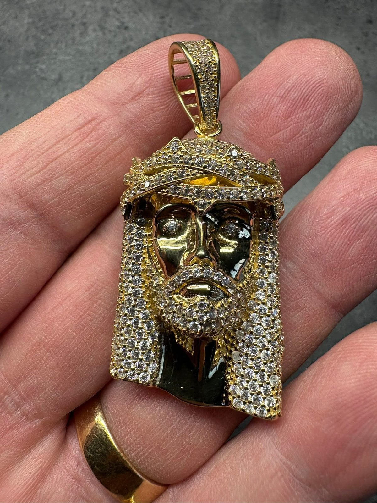 Gouden ketting hanger 31 gram Jezus 18 karaat, Ophalen, Zo goed als nieuw, Goud, Goud