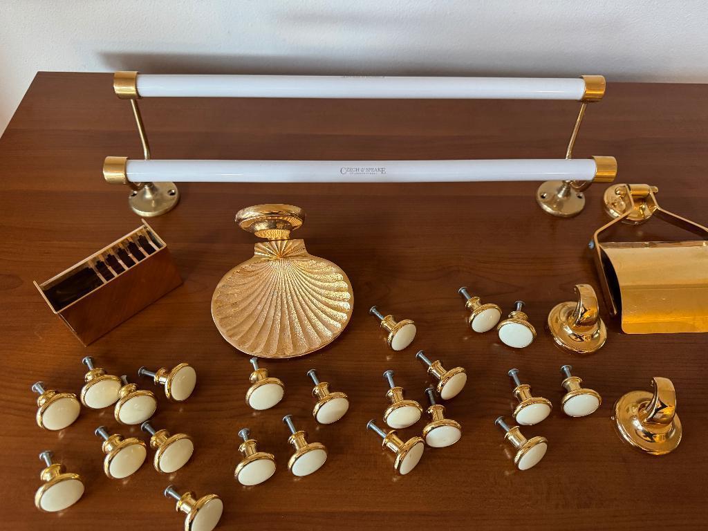 Prachtige goudkleurige badkameraccessoires, Ophalen of Verzenden, Zo goed als nieuw, Overige kleuren, Handdoekenrek