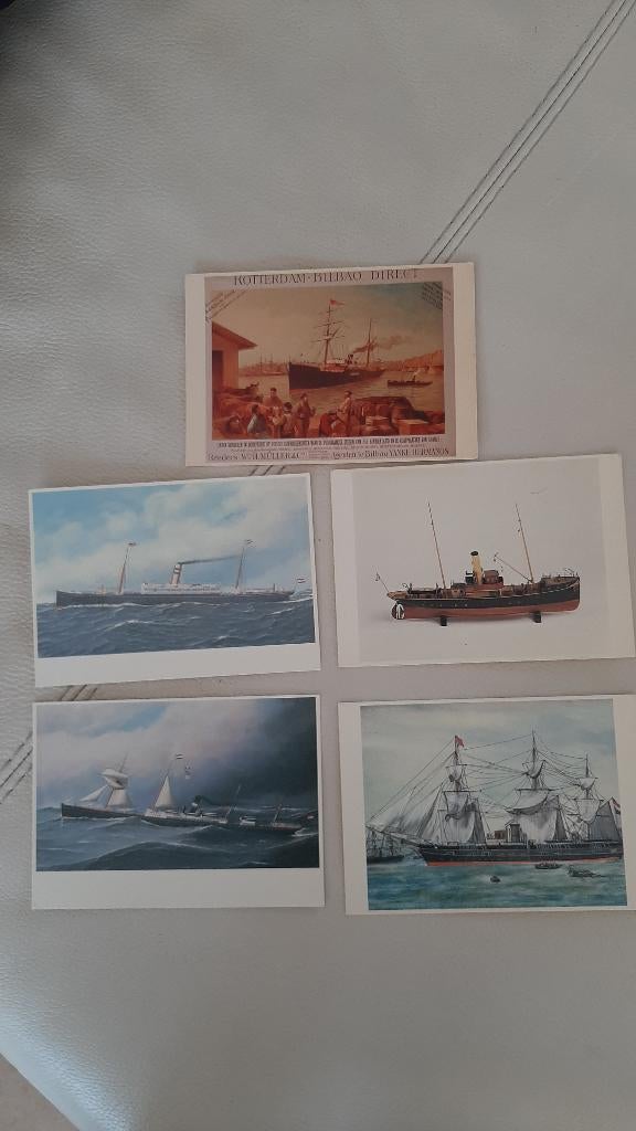 5 Kaarten – Scheepvaart, Ophalen of Verzenden, 1960 tot 1980, Ongelopen, Voertuig