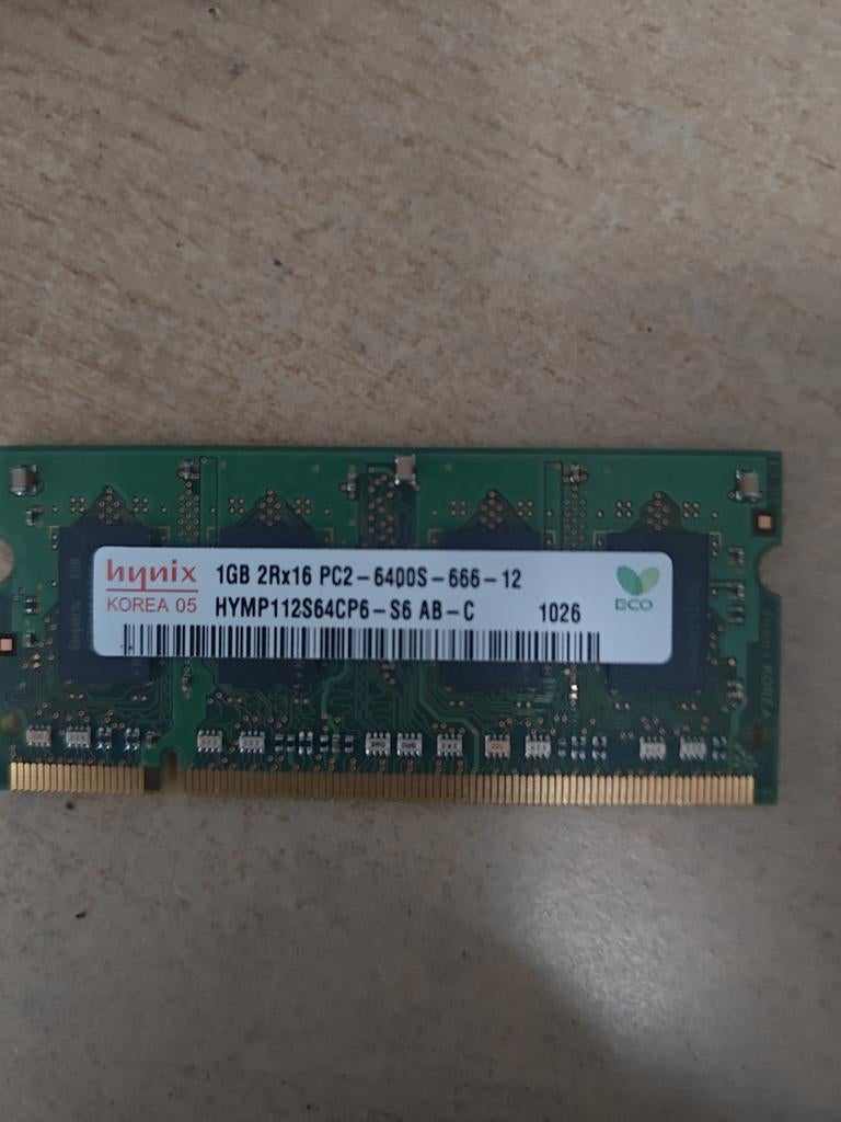 Hynix 1GB DDR2 PC2-6400S Laptop Geheugen, Ophalen of Verzenden, DDR2, Laptop, Gebruikt