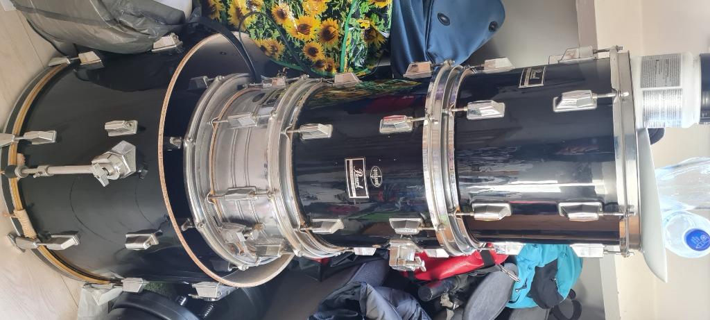 Drumstel zwart (pearl), Muziek en Instrumenten, Ophalen, Gebruikt, Pearl