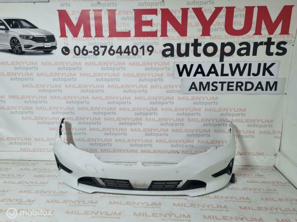 Voorbumper origineel wit BMW 3-serie G20 51117422239 ('19->), Gebruikt, Voor, Ophalen of Verzenden, Bumper