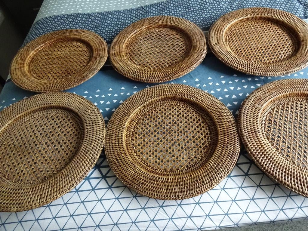 Rieten onderzetters [bruin], Antiek en Kunst, Curiosa en Brocante, Ophalen of Verzenden