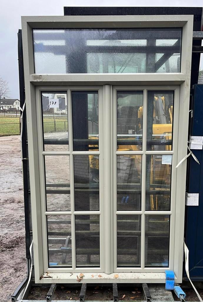 (178) Nieuw grijs aluminium raamkozijn draai kiep incl glas, Raamkozijn, 150 tot 225 cm, Inclusief glas, Ophalen
