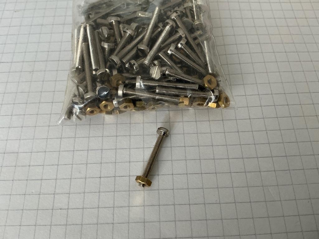 M2.5 x 20mm schroef + moer high-end  (100 stuks), Schroeven, Ophalen of Verzenden, Zo goed als nieuw, NA