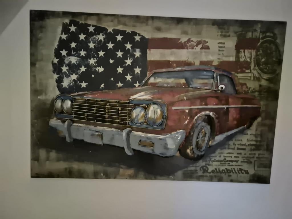 Metalen 3D Schilderij, Ophalen, Zo goed als nieuw, Schilderij, 50 tot 75 cm