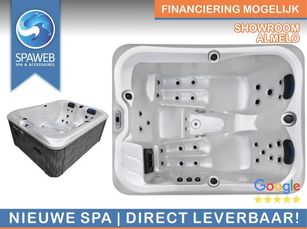 Jacuzzi nieuw 3 pers met 2 ligplekken, Ophalen of Verzenden, Nieuw, Trap, Vast