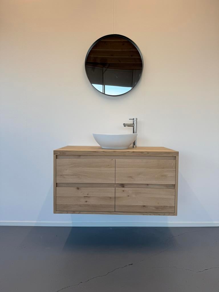 Massief eiken badkamermeubel Badmeubel eikenhout kwaliteit, Huis en Inrichting, Badkamer | Badkamermeubels, Ophalen, Nieuw, 25 tot 50 cm