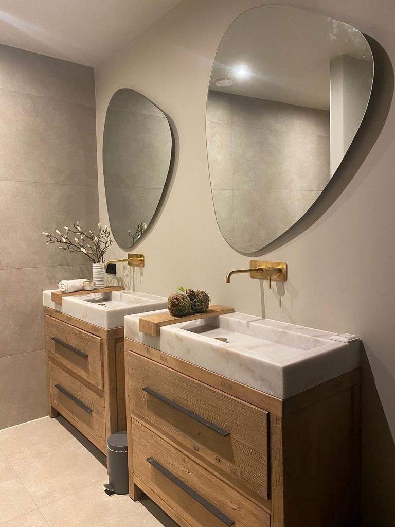 Badkamermeubel hout, badmeubel oud hout, robuust, landelijk, Huis en Inrichting, Badkamer | Badkamermeubels, Ophalen, Nieuw, 25 tot 50 cm