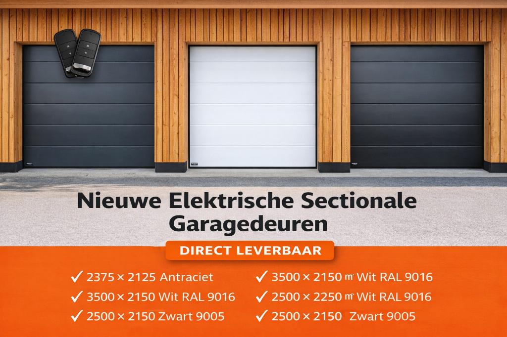 Garagedeur eindejaars verkoop. Dit jaar nog uw nieuwe deur!, Ophalen, Metaal, 120 cm of meer, 215 cm of meer