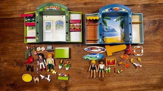 Playmobil Speelboxen Bloemenwinkel & Surfshop, Ophalen of Verzenden, Gebruikt, Complete set