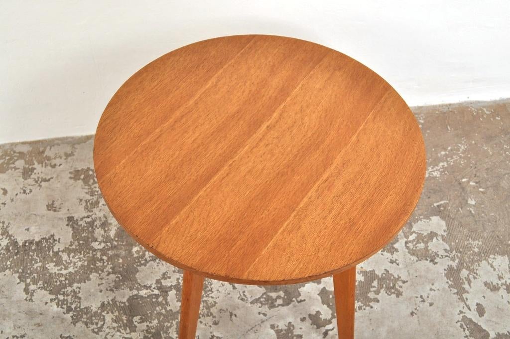 Vintage sidetable bijzettafel tafel jaren 50, 45 tot 60 cm, Gebruikt, Rond, 55 tot 75 cm