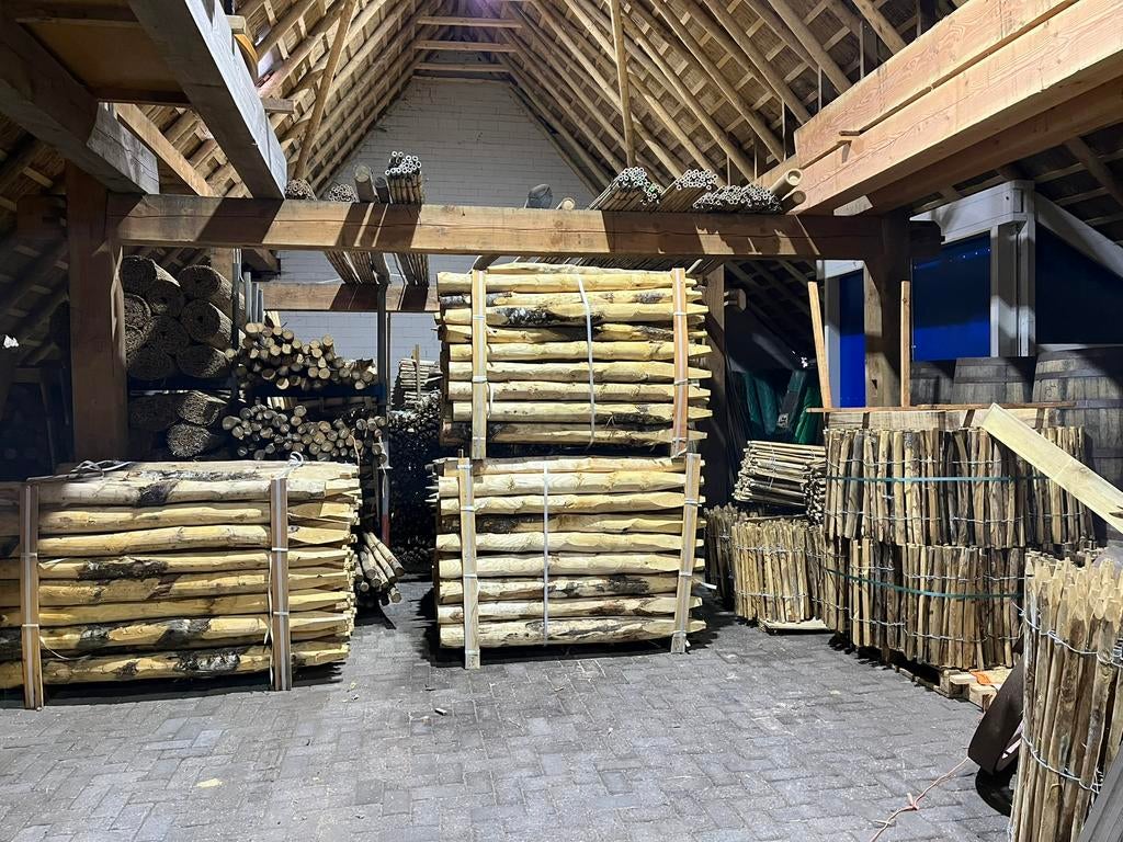 Kastanje palen afrastering zonnedoek schutting schaduwdoek, Tuin en Terras, Palen, Balken en Planken, Ophalen of Verzenden, Nieuw