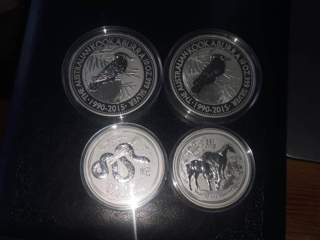 Diverse zilveren 999.9 munten en rounds, lager dan webshops, Postzegels en Munten, Edelmetalen en Baren, Zilver, Ophalen of Verzenden