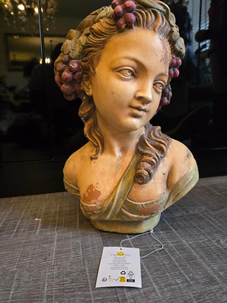 Decoratieve buste van een vrouw met druiven, Ophalen of Verzenden, Nieuw, Mens