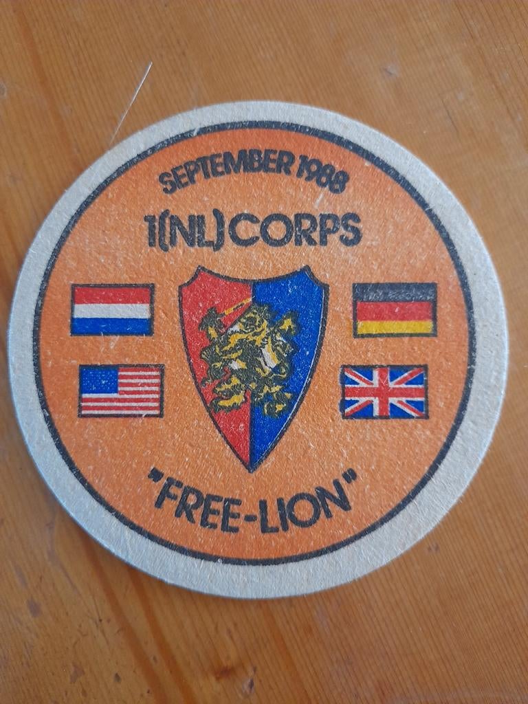 Free-Lion bierviltje, Ophalen of Verzenden, Landmacht, Nederland