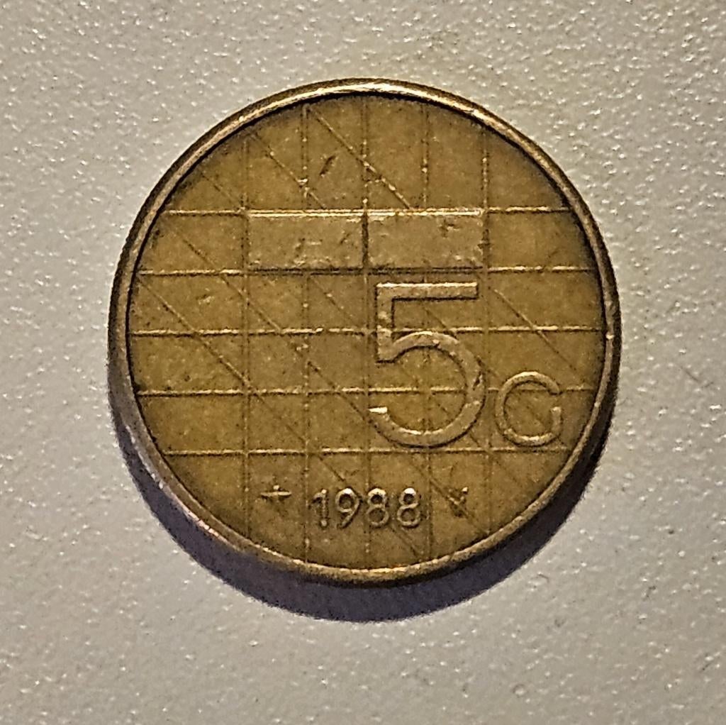 Munt 5 Gulden 1988 Beatrix, Ophalen of Verzenden, Koningin Beatrix, 5 gulden, Losse munt