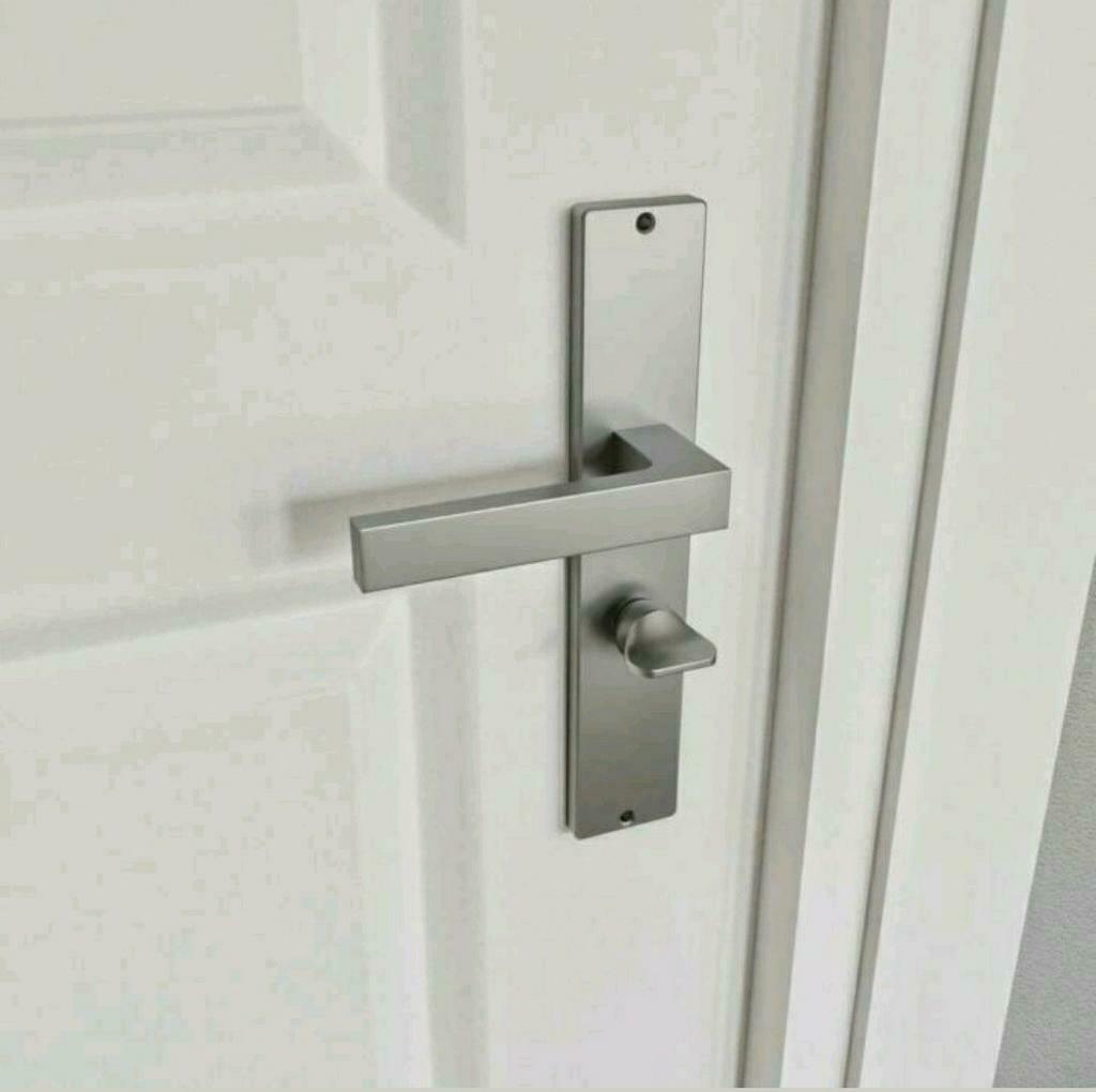 #3 Design RVS look deurklink op schild met WC-slot, Ophalen of Verzenden, Nieuw