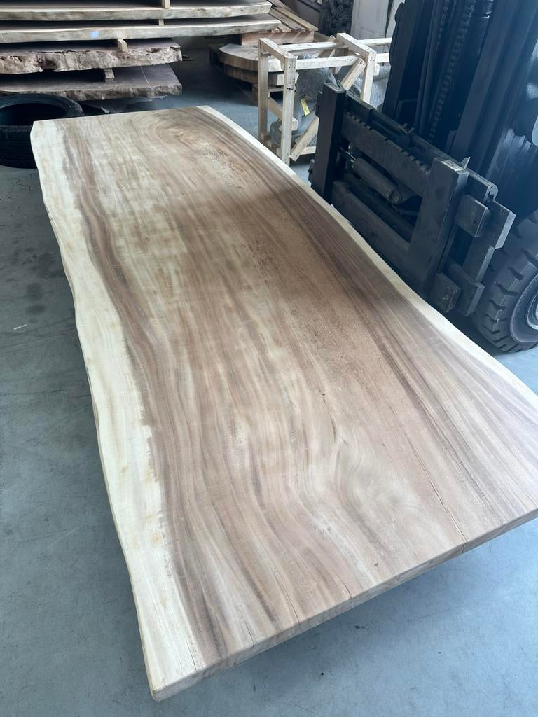 Suar Houten Tafelblad 280x104-120x8cm, Ophalen, 100 tot 150 cm, 200 cm of meer, Zo goed als nieuw