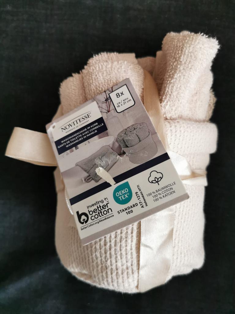 Washandjes in mandje nieuw, Ophalen of Verzenden, Nieuw