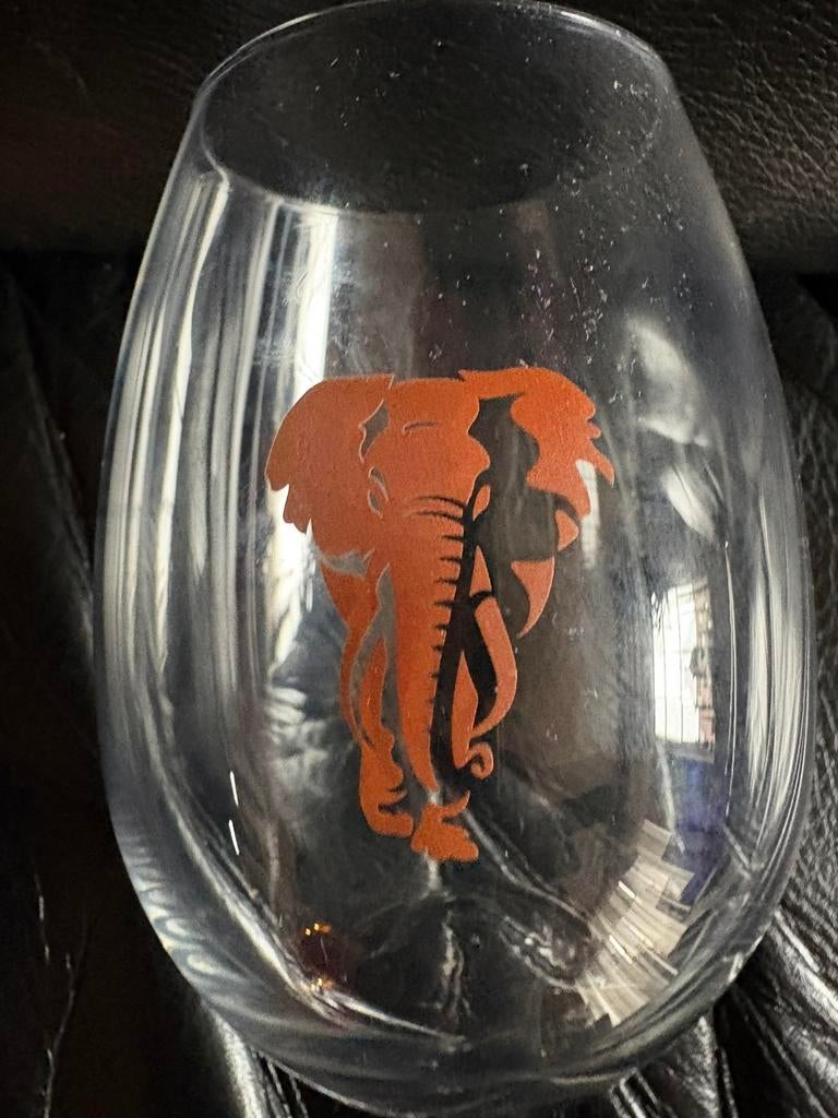 Glas Amarula met bruine olifant, Verzamelen, Glas en Borrelglaasjes, Ophalen of Verzenden, Gebruikt