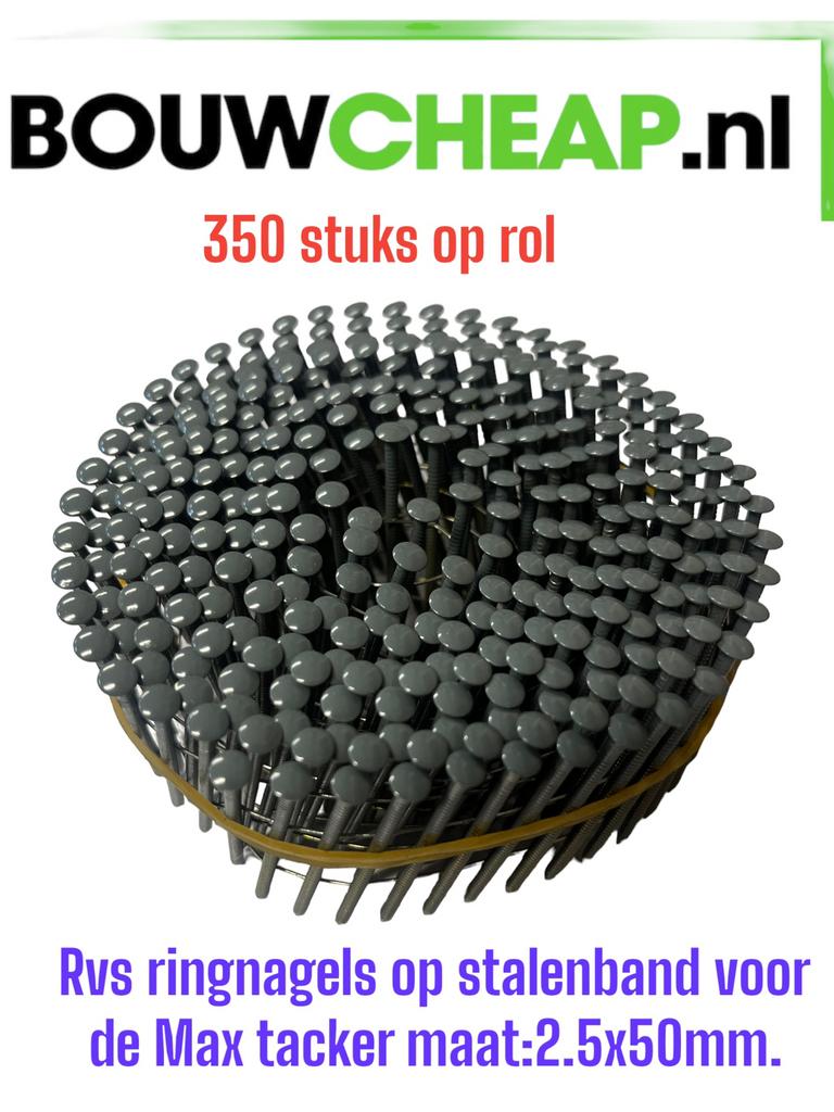 Rvs spijkers op rol in kleur gecoat 2.5x50mm