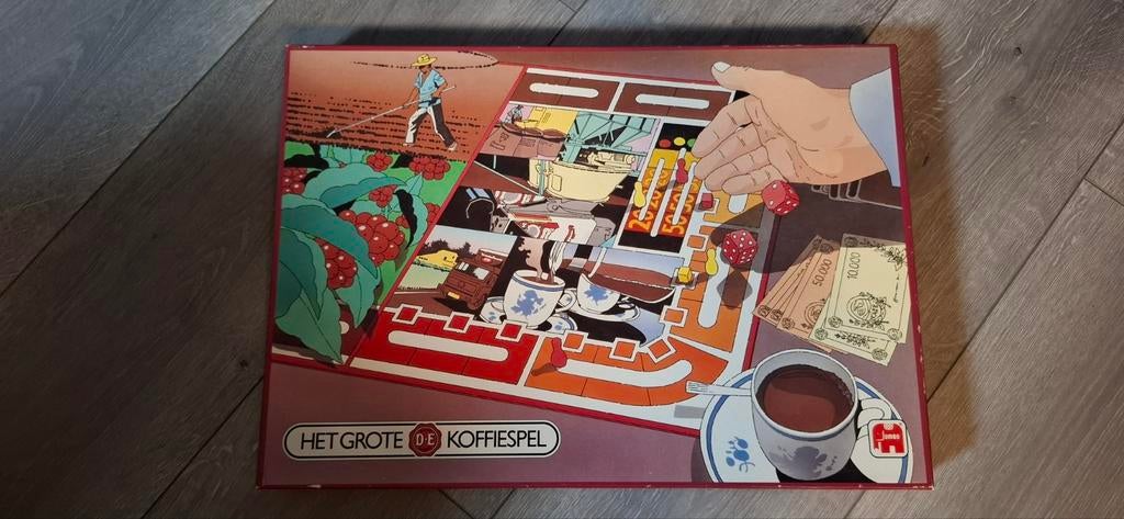 Het grote DE koffiespel, Hobby en Vrije tijd, Gezelschapsspellen | Bordspellen, Ophalen of Verzenden, Zo goed als nieuw