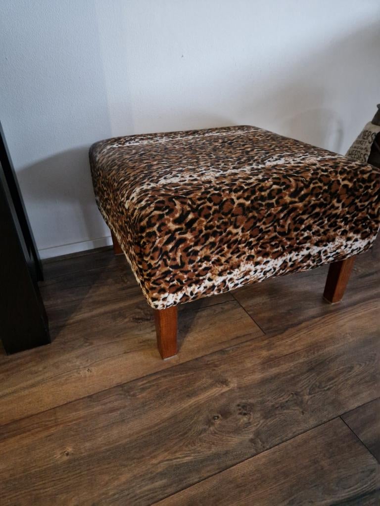 Poef met panterprint, Minder dan 50 cm, Rond, Minder dan 50 cm, Ophalen of Verzenden